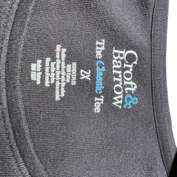 Croft & Barrow The Classic Tee Black Long Sleeve Crew Neck Tee - Picture 8 of 10